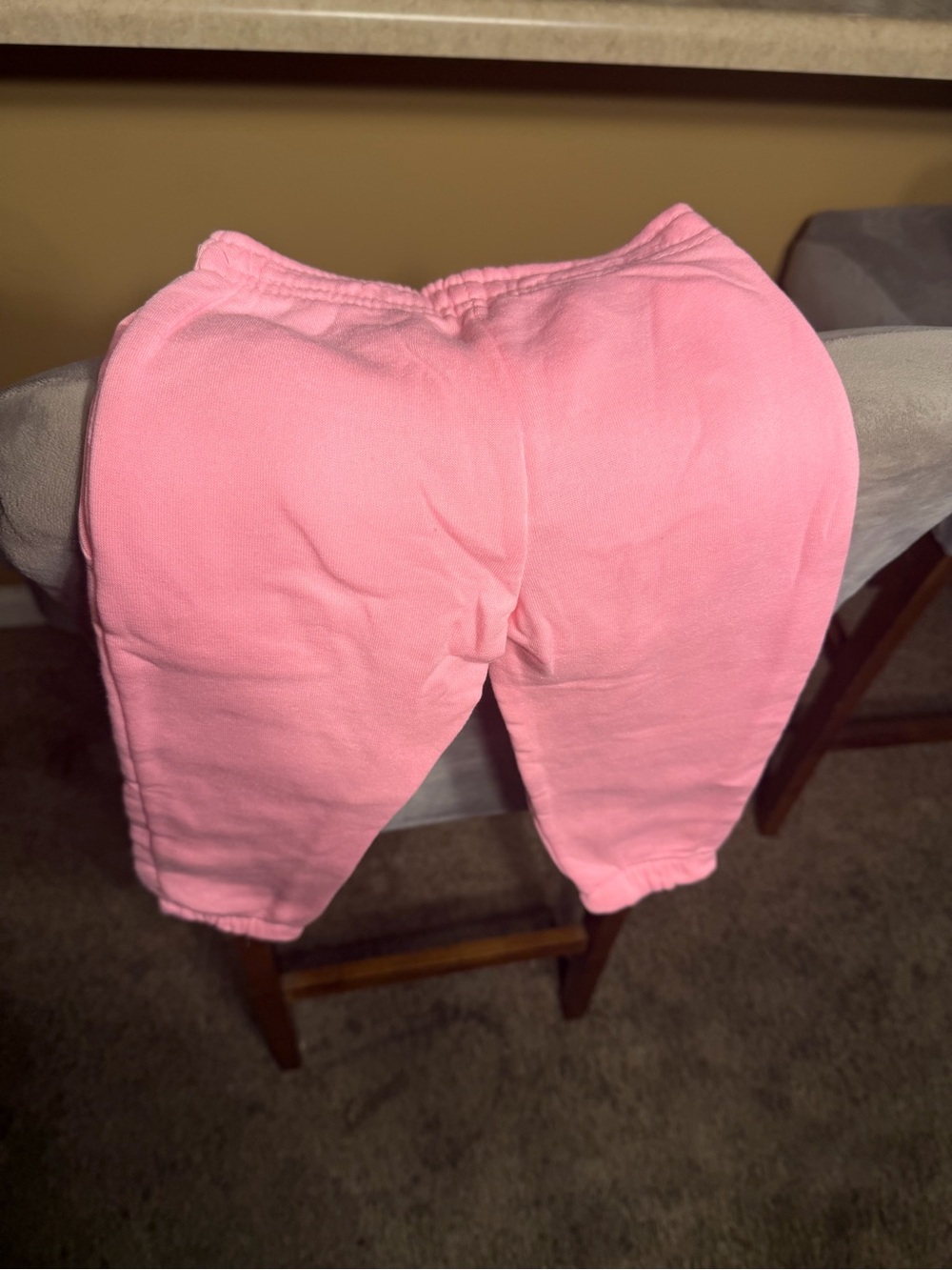 Kids Pink Elastic Waist Cotton Sweatpants